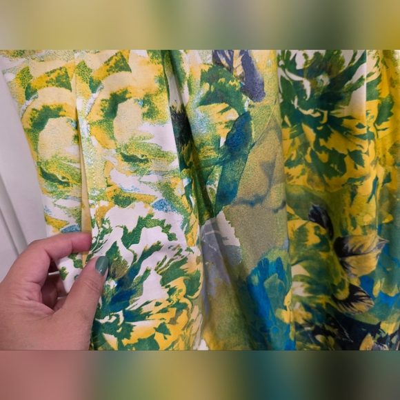 Nine West Floral Sleeveless Pleated  A-Line Midi Dress- Size 16 - Picture 5 of 12